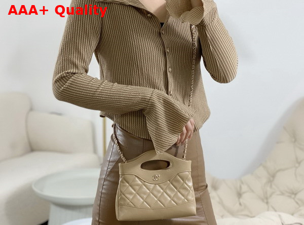 Chanel 31 Mini Shopping Bag in Beige Lambskin Replica