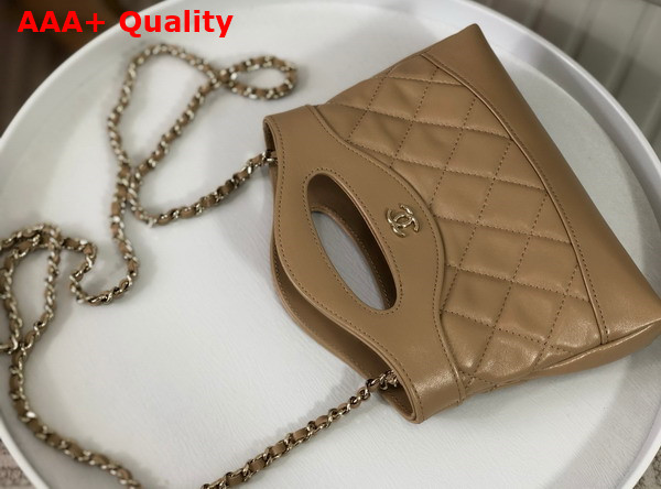 Chanel 31 Mini Shopping Bag in Beige Lambskin Replica