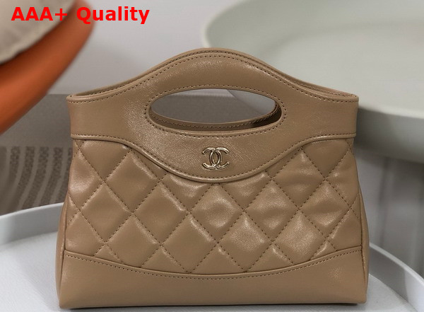 Chanel 31 Mini Shopping Bag in Beige Lambskin Replica