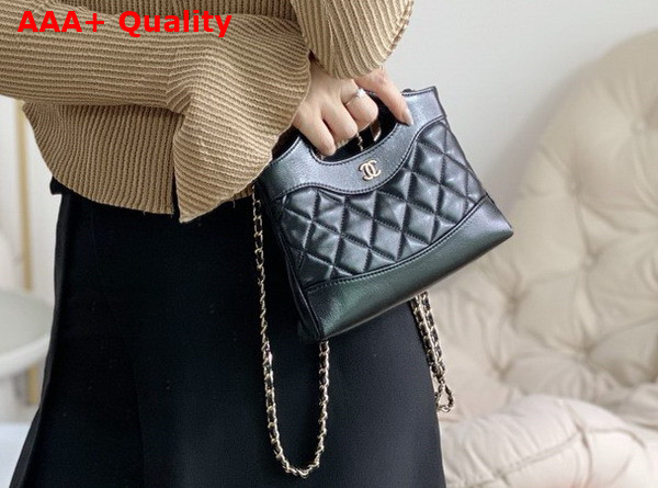 Chanel 31 Mini Shopping Bag in Black Lambskin Replica