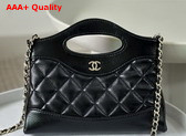 Chanel 31 Mini Shopping Bag in Black Lambskin Replica