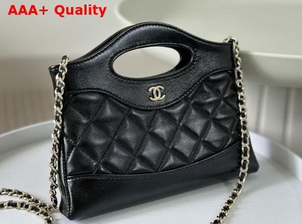 Chanel 31 Mini Shopping Bag in Black Lambskin Replica