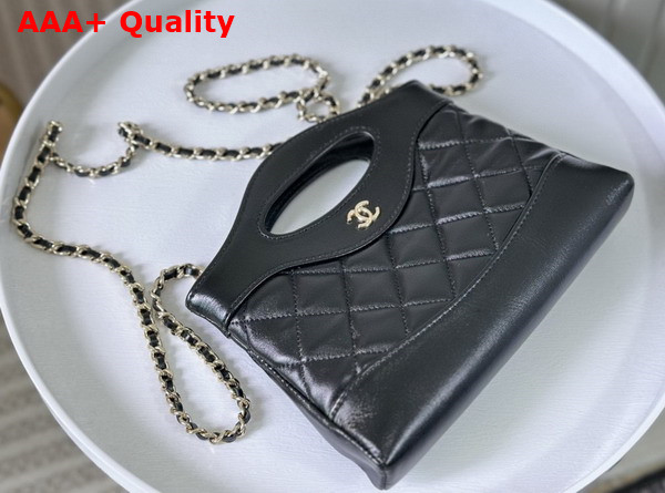 Chanel 31 Mini Shopping Bag in Black Lambskin Replica