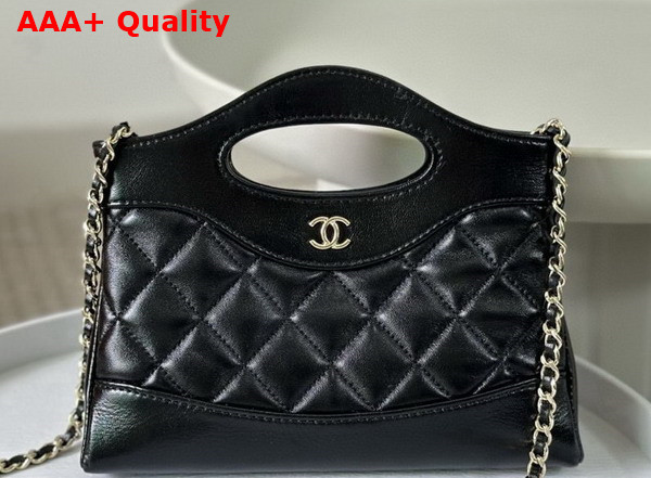 Chanel 31 Mini Shopping Bag in Black Lambskin Replica