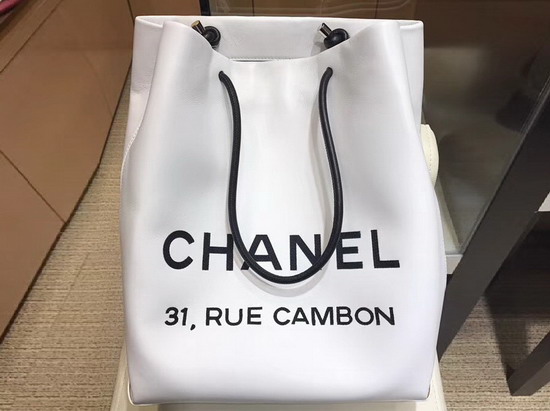 Chanel 31 Rue Cambon Bag White Calfskin Leather