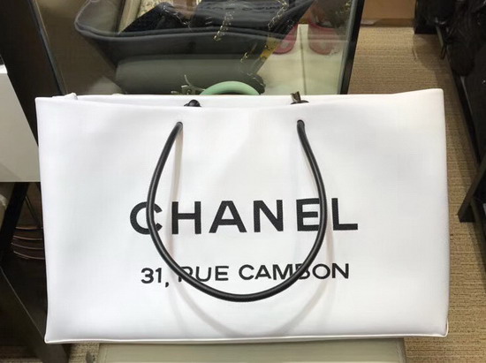 Chanel 31 Rue Cambon Tote White Calfskin Leather