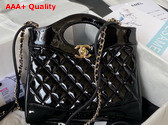 Chanel 31 Small Shopping Bag in Black Patent Leather Replica