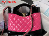 Chanel 31 Small Shopping Bag in Fuchsia and Black Patent Leather Replica