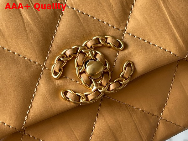 Chanel Aged Calfskin Flap Bag in Light Brown Replica