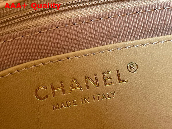 Chanel Aged Calfskin Flap Bag in Light Brown Replica