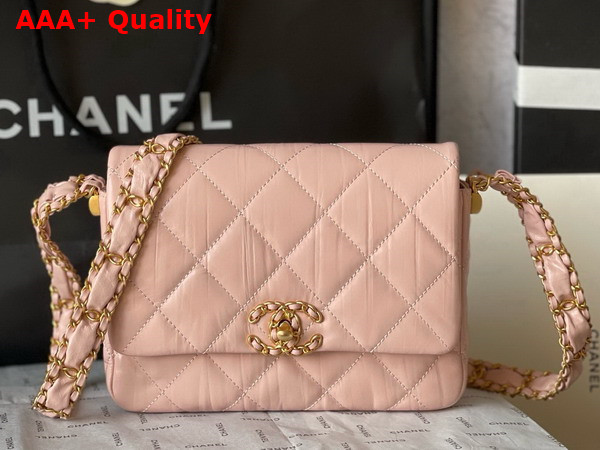 Chanel Aged Calfskin Flap Bag in Light Pink Replica