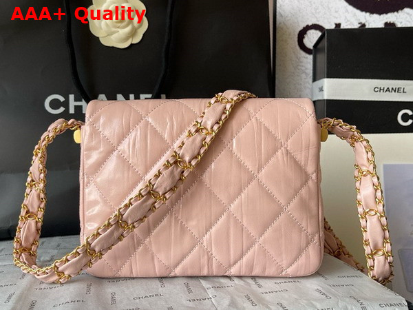 Chanel Aged Calfskin Flap Bag in Light Pink Replica