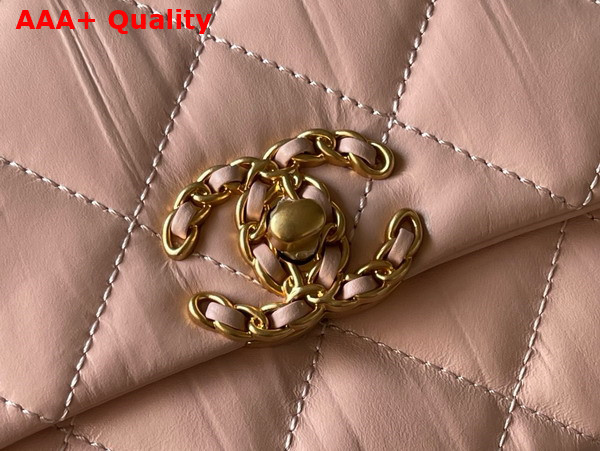 Chanel Aged Calfskin Flap Bag in Light Pink Replica