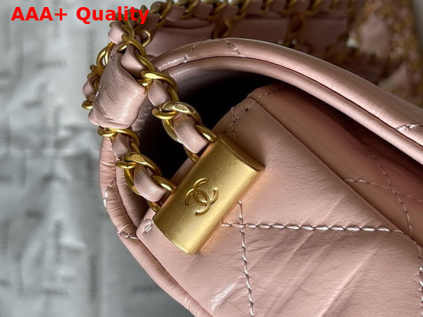 Chanel Aged Calfskin Flap Bag in Light Pink Replica