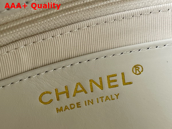 Chanel Aged Calfskin Flap Bag in White Replica