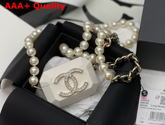 Chanel Airpods Case Necklace White AB6678 Replica