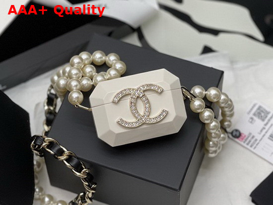 Chanel Airpods Case Necklace White AB6678 Replica