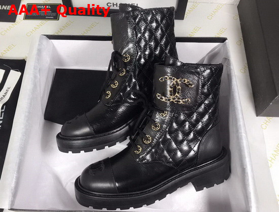 Chanel Ankle Boot in Black Calfskin Replica