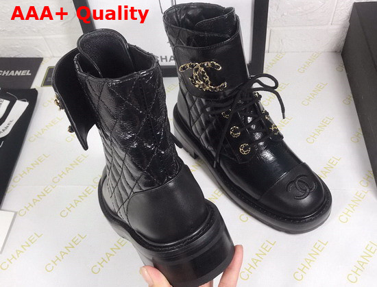 Chanel Ankle Boot in Black Calfskin Replica