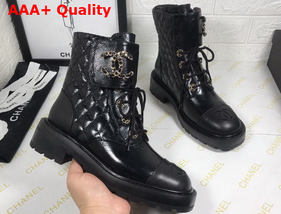 Chanel Ankle Boot in Black Calfskin Replica