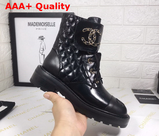 Chanel Ankle Boot in Black Calfskin Replica