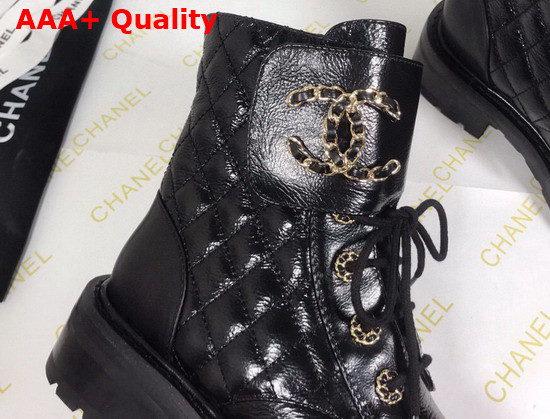 Chanel Ankle Boot in Black Calfskin Replica