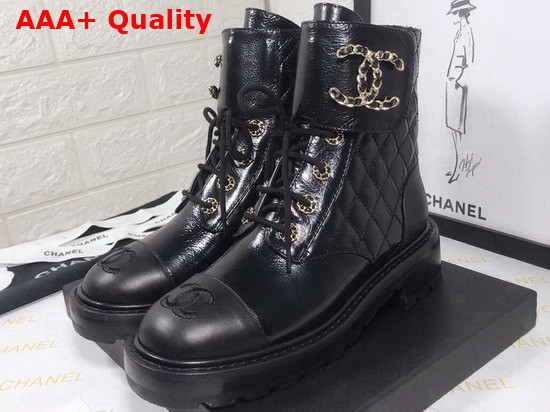 Chanel Ankle Boot in Black Calfskin Replica