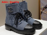 Chanel Ankle Boot in Blue Denim and Calfskin Replica