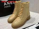 Chanel Ankle Boots Beige Lambskin and Quilted Lambskin Replica