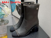 Chanel Ankle Boots Black Lambskin Grosgrain Ref G37822 Replica