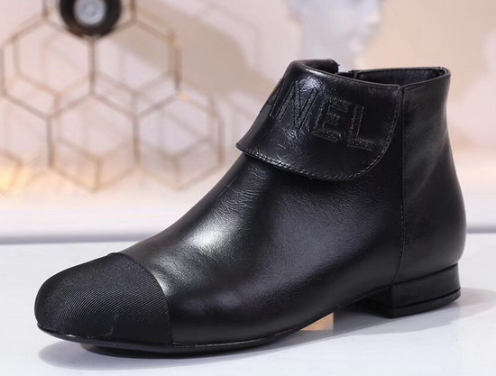 Chanel Ankle Boots Black Lambskin and Grosgrain G35167