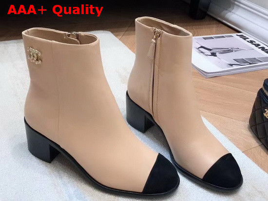 Chanel Ankle Boots Calfskin Beige G36307 Replica