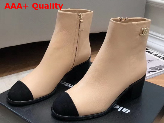 Chanel Ankle Boots Calfskin Beige G36307 Replica