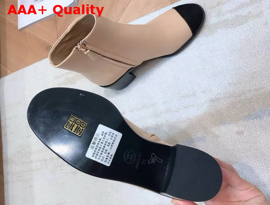 Chanel Ankle Boots Calfskin Beige G36307 Replica