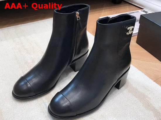 Chanel Ankle Boots Calfskin Black G36307 Replica