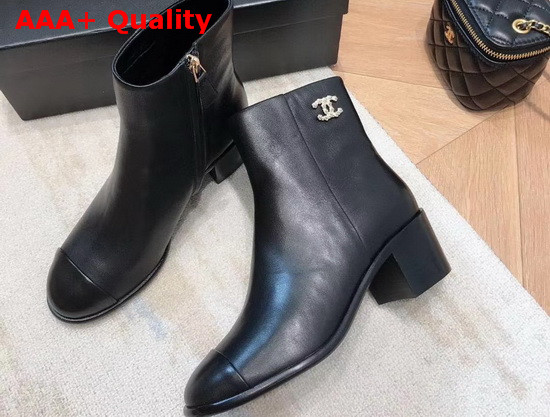 Chanel Ankle Boots Calfskin Black G36307 Replica