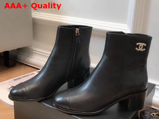 Chanel Ankle Boots Calfskin Black G36307 Replica