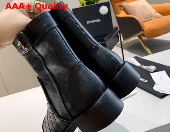 Chanel Ankle Boots Calfskin and Patent Calfskin Black G36763 Replica