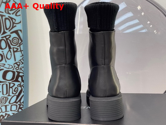 Chanel Ankle Boots Lambskin and Knit Black Replica