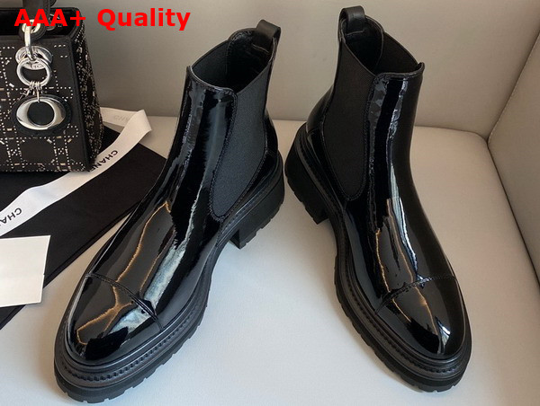 Chanel Ankle Boots Patent Calfskin Black Ref G39208 Replica