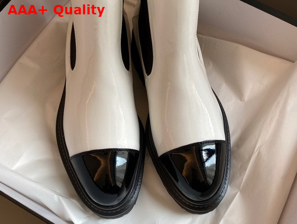 Chanel Ankle Boots Patent Calfskin White Ref G39208 Replica