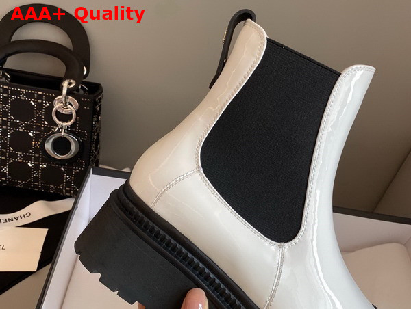 Chanel Ankle Boots Patent Calfskin White Ref G39208 Replica