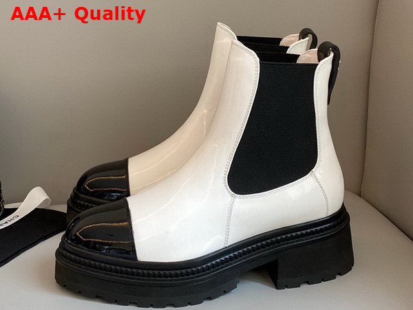 Chanel Ankle Boots Patent Calfskin White Ref G39208 Replica