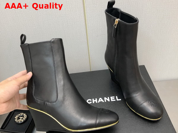 Chanel Ankle Boots Stretch Lambskin and Lambskin Black Ref G39428 Replica