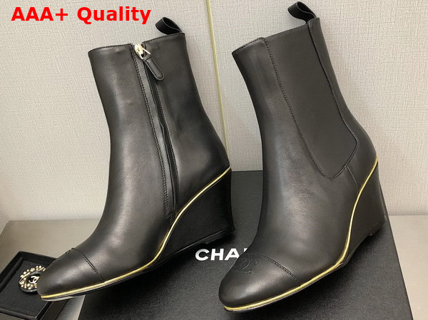 Chanel Ankle Boots Stretch Lambskin and Lambskin Black Ref G39428 Replica