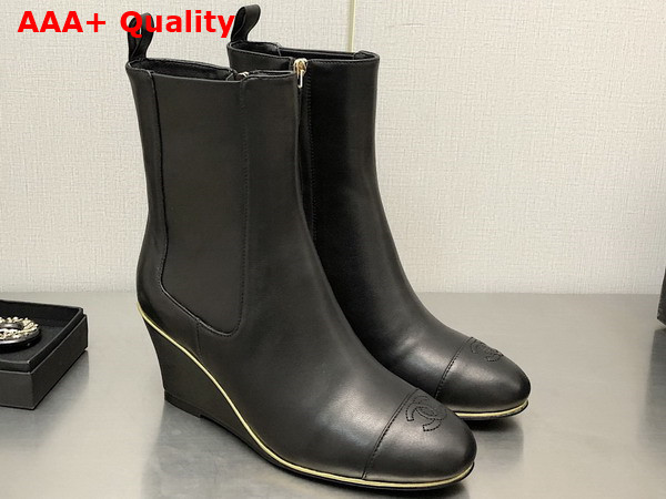 Chanel Ankle Boots Stretch Lambskin and Lambskin Black Ref G39428 Replica