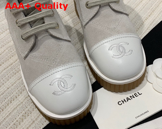 Chanel Ankle Boots White Suede Calfskin and Lambskin Replica