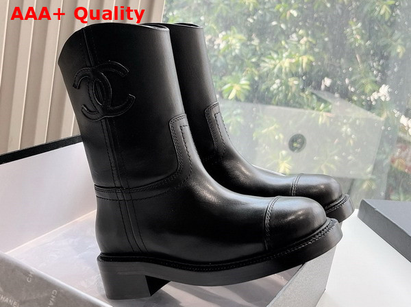 Chanel Ankle Boots in Black Calfskin Replica