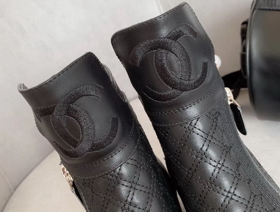 Chanel Ankle Boots in Black Embroidered Calfskin