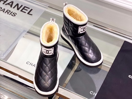 Chanel Ankle Boots in Black Shearling Lambskin